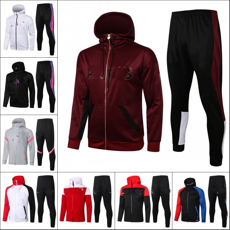 20-21 ロングプルハット パリジャケット ジャージ Ac マルセイユ トレーニングウェア ジャケット 長袖スーツ サッカージャージ