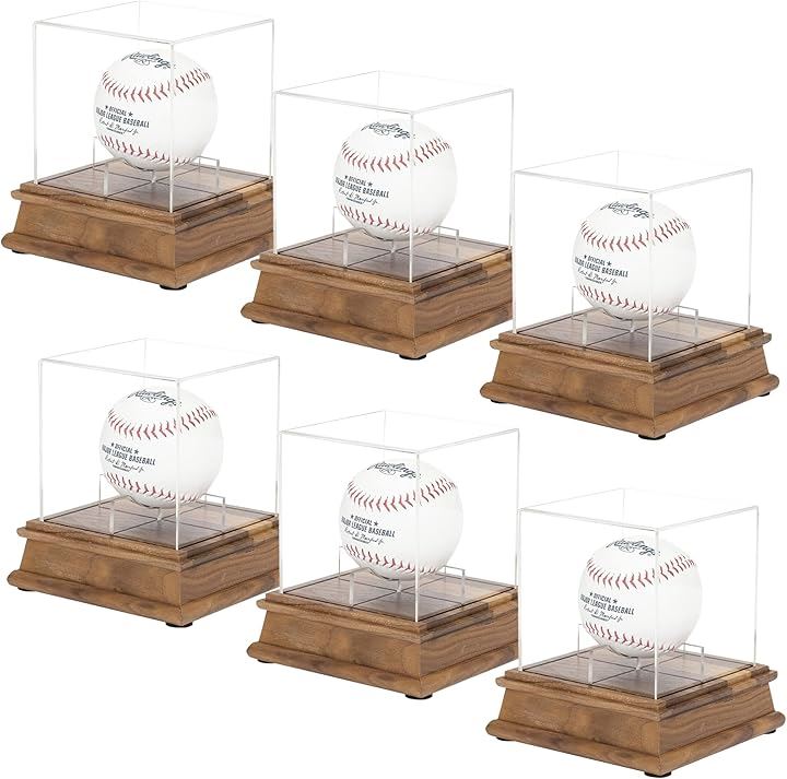 サインボールケース ジェルボール 野球ボールケース ボール入れ ディスプレイケース マネーボール(クリア, 6個セット)