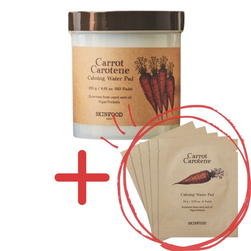 【人気セット】キャロットカロチンカーミングウォーターパッド 60枚 + 携帯用 10枚 / オマケ付き / トナーパッド / 拭き取りパッド / スキンケア / 韓国コスメ / 敏感肌 / 保湿
