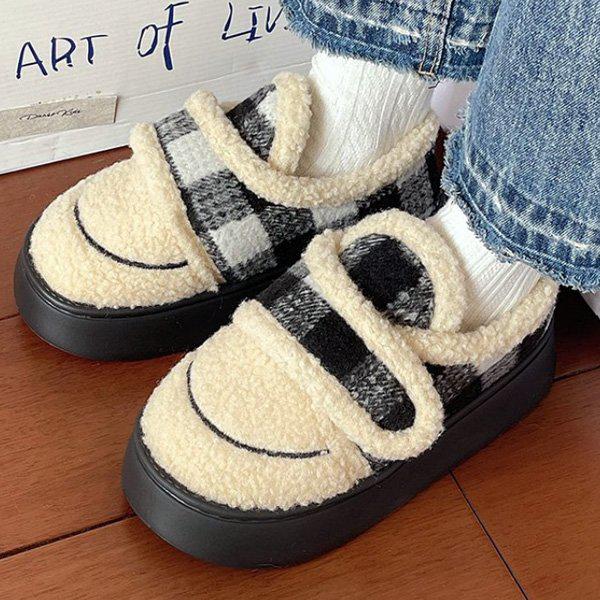 シューズベルクロボア冬裏地女性用スリップオンシューズスニーカーファーブーツ3.5cm sjcc 176_P412596563