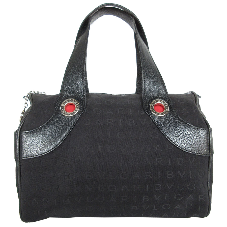 ブルガリ BVLGARI ハンドバッグ キャンバス ブラック シルバー レディース s0647k