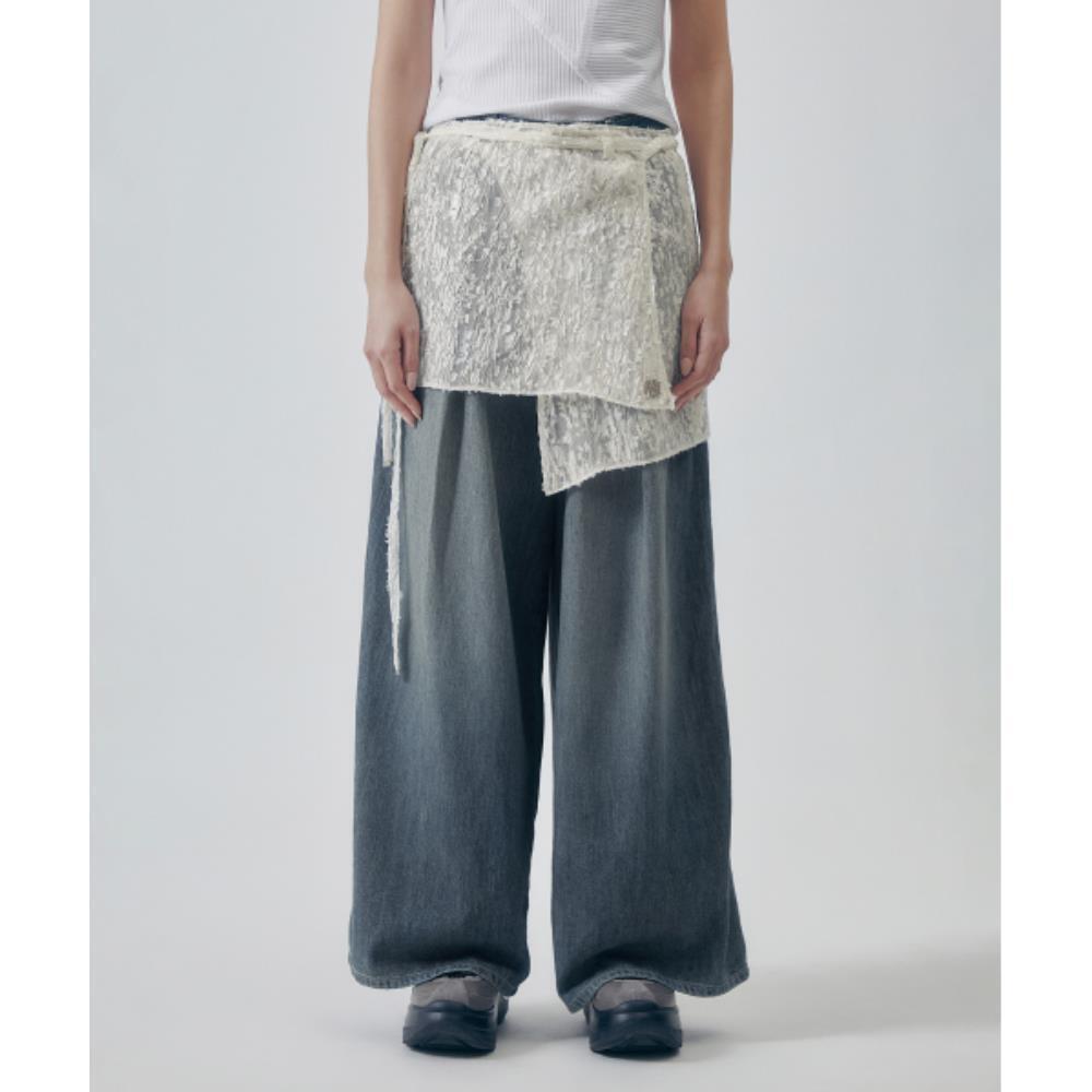 TREEMINGBIRD Ethereal Lace Wrap Layered Skirt White TM