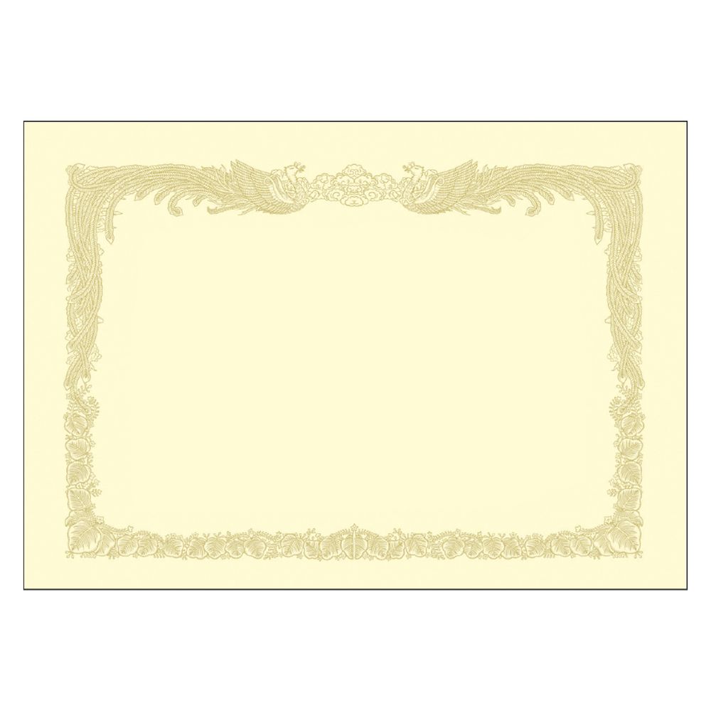 ササガワ プリンタ対応 厚口 賞状用紙 クリーム A3判 縦書用 100枚入 10-1387