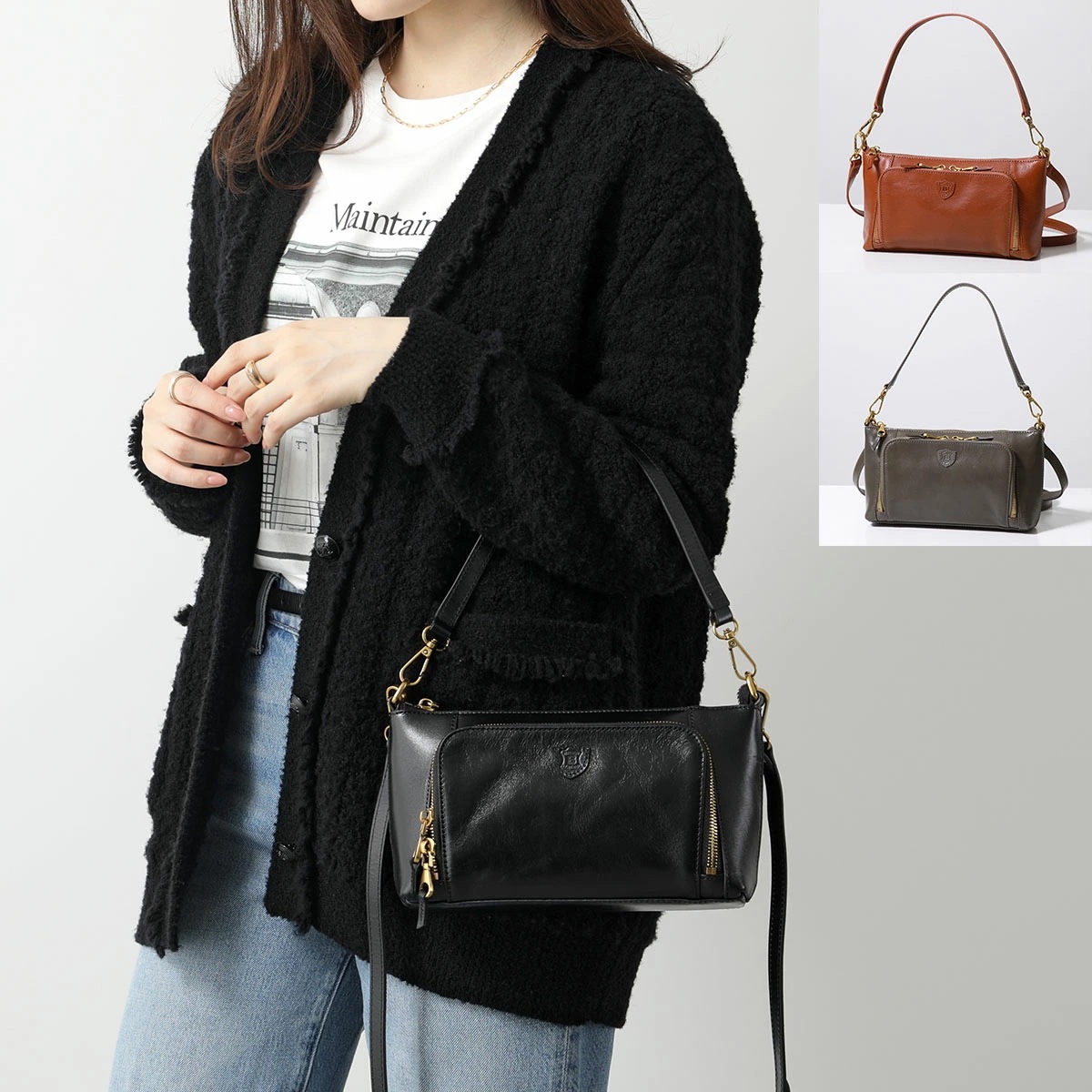 BELLIES YORK ベリーズヨーク ショルダーバッグ BYHLB10901 レディース イタリアンレザー 2wayストラップ ハンドバッグ ポシェット ロゴ カラー3色