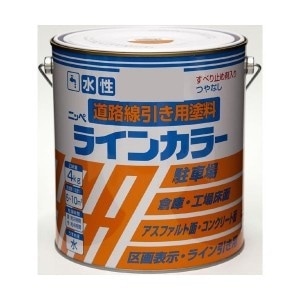 ニッペ ホームペイント コンクリート床/アスファルト用塗料 水性ラインカラー 4kg 白
