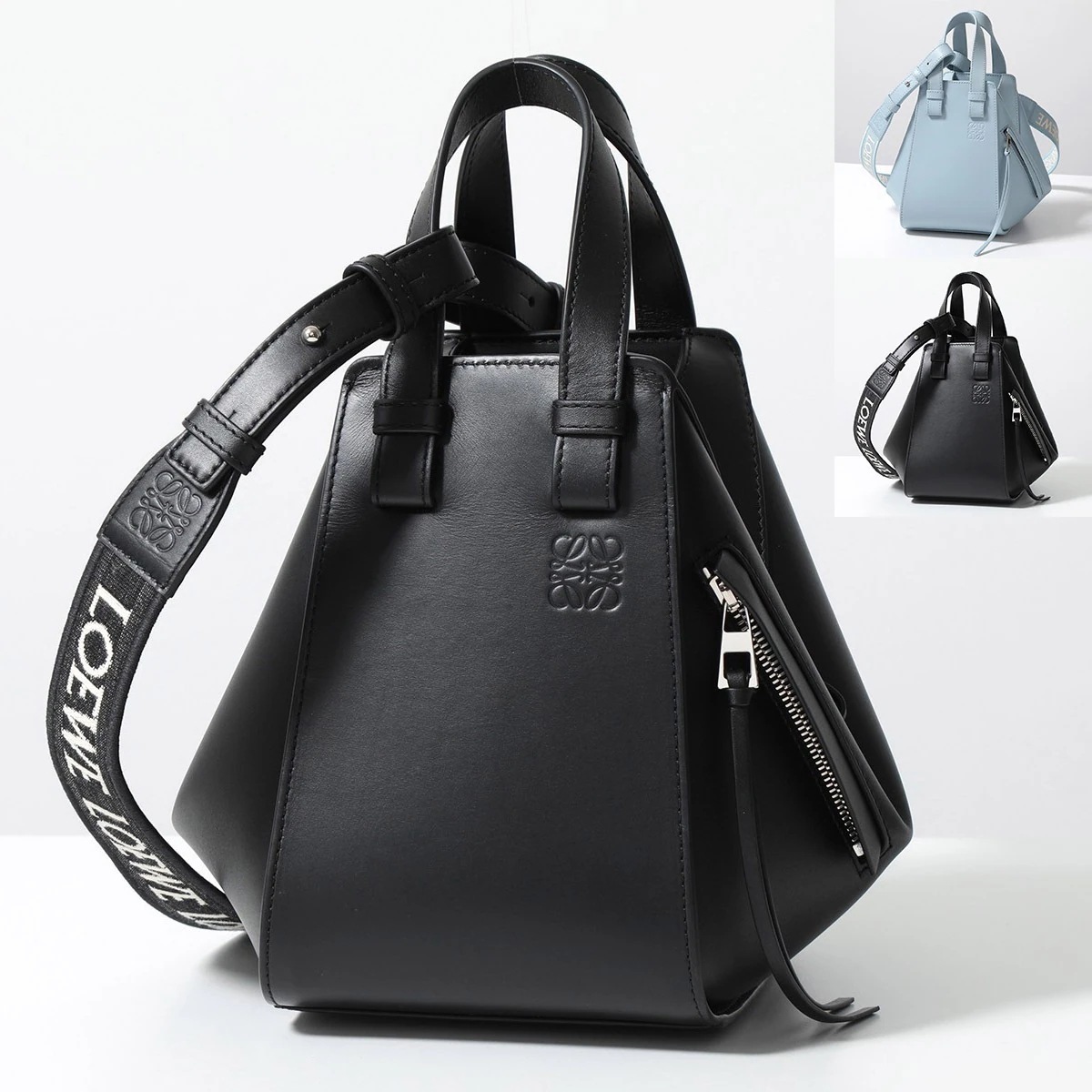 LOEWE ロエベ ハンドバッグ HAMMOCK COMPACT ハンモック コンパクト A538H13X14 レディース サテンカーフ アナグラム 鞄 A538H13X141100