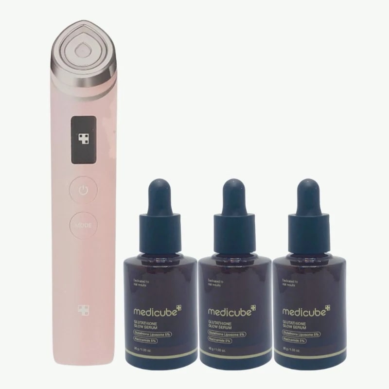 AGE-R ブースタープロ（ブラック／ピンク）＋グルタチオンアンプル30ml×3本セット ホームケアの最強コンビ！