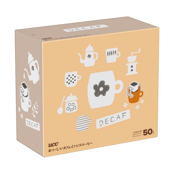 (まとめ)UCC おいしいカフェインレスコーヒードリップコーヒー 1パック(50袋)(×2セット)