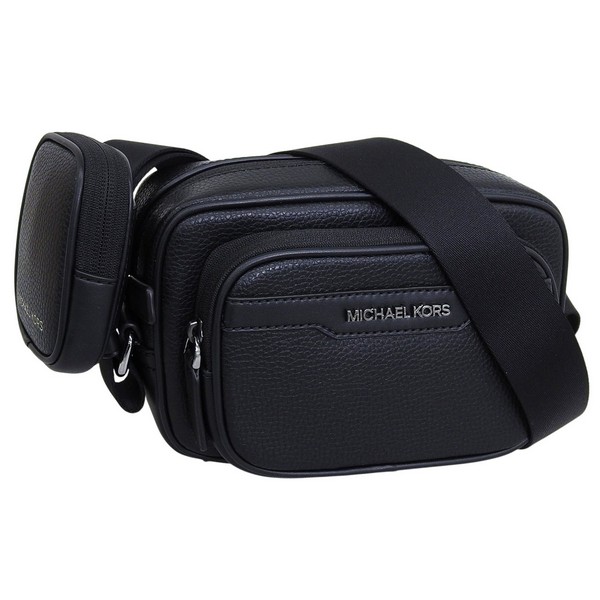 マイケルコース バッグ メンズ レディース ショルダーバッグ アウトレット レザー ブラック COOPER DBL ZIP CAM W POUCH 37T4LCOM1L-BLACK MICHAEL K