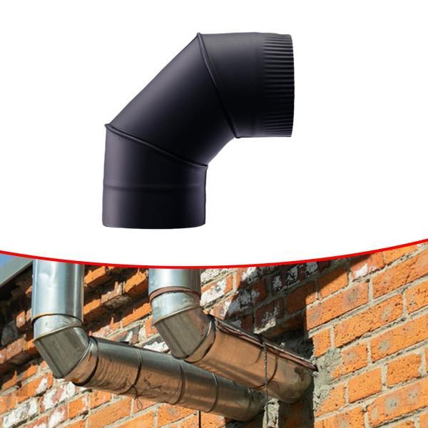 90 ストーブ エルボ パイプ コネクタ ブラック 頑丈 RV キャンプ用 煙道アダプタ チューブ ID 20cm
