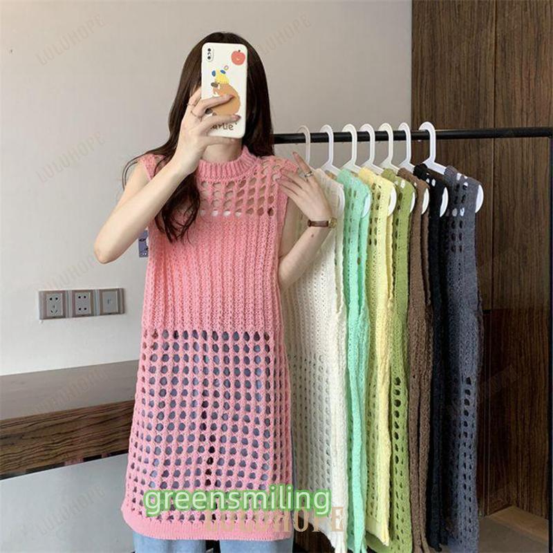 ワンピース レディース メッシュワンピース ノースリーブ 透け感 メッシュ編み カジュアル 袖なし ゆったり 韓国風 涼しい 可愛い