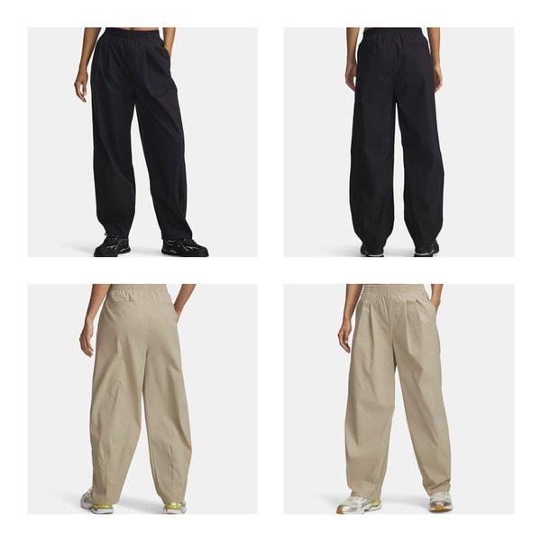 6007027 ブラック ブラウン 2カラー UA アンスタッパブル ウーブン 女性 パンツ 長ズボン トレーニングウェア 快適なズボン