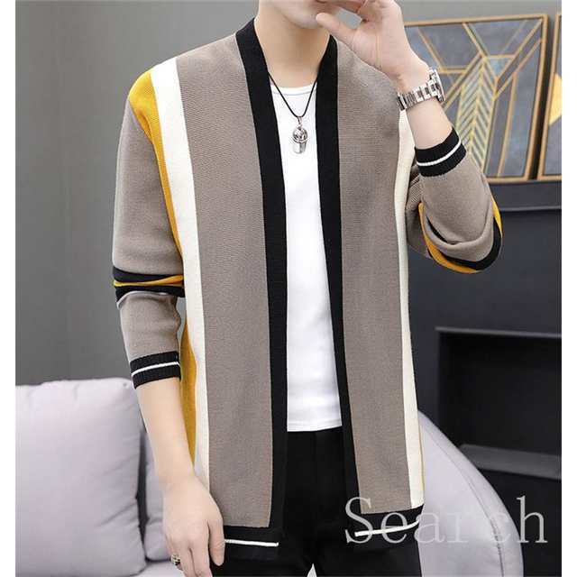 カーディガン メンズ 秋冬 ニットカーディガン ニットセーター カットソー 羽織り セーター 前開き 長袖トップス アウター 大きいサイズ