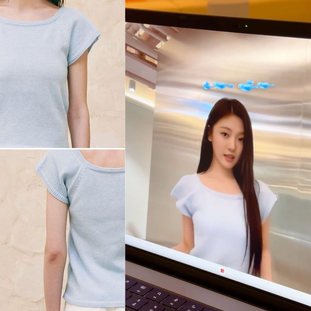 [エスパ ニンニン着用] SQUARE ROUND NECK SHORT KNIT