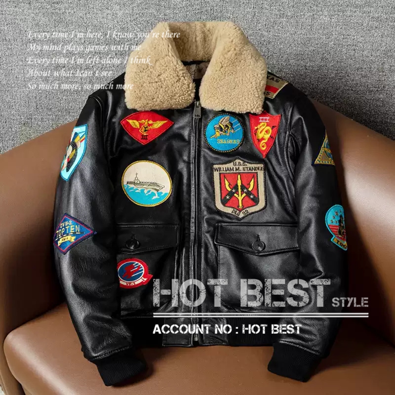 カウハイド TYPE G-1 トップガンモデル 刺 フライトジャケット ギフト メンズ 革ジャン TOP GUN ボマー ボンバー レザー 牛革