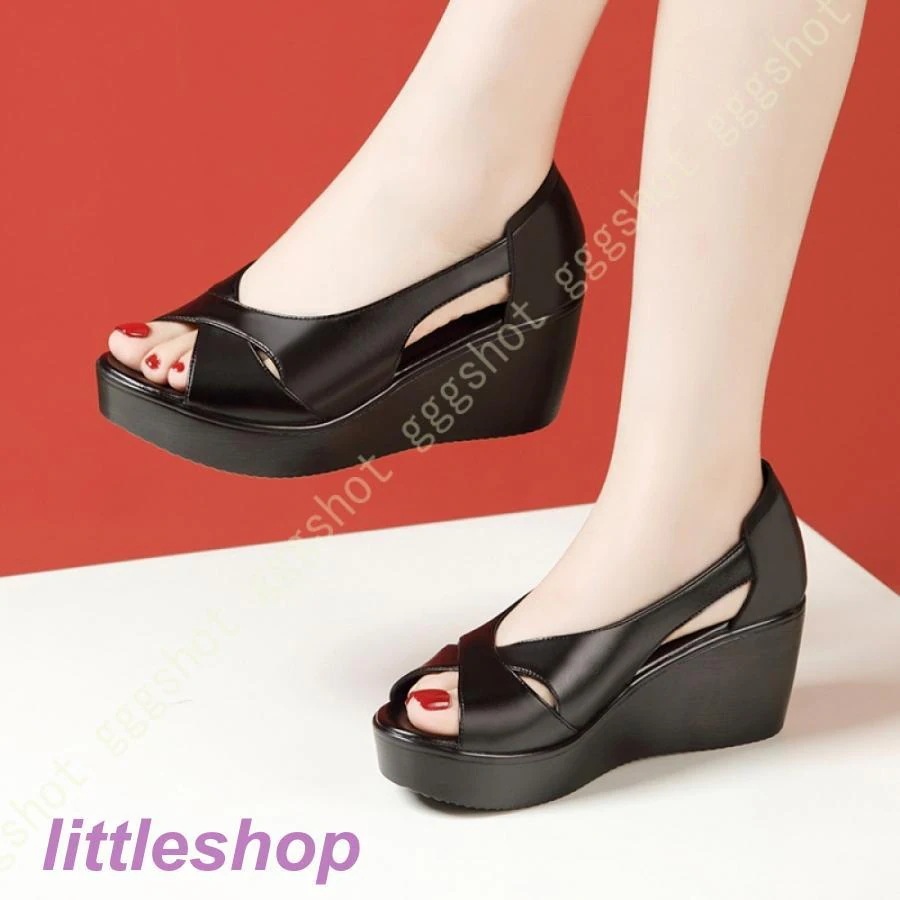 イベント・ヒットパンプス ウェッジソール 痛くない ふわふわ クッション インソール 走れる オープントゥ 低反発 スムース 柔らかい 婦人靴 ハイヒール 歩きやすい 疲れにくいパンプス ウェッジソー