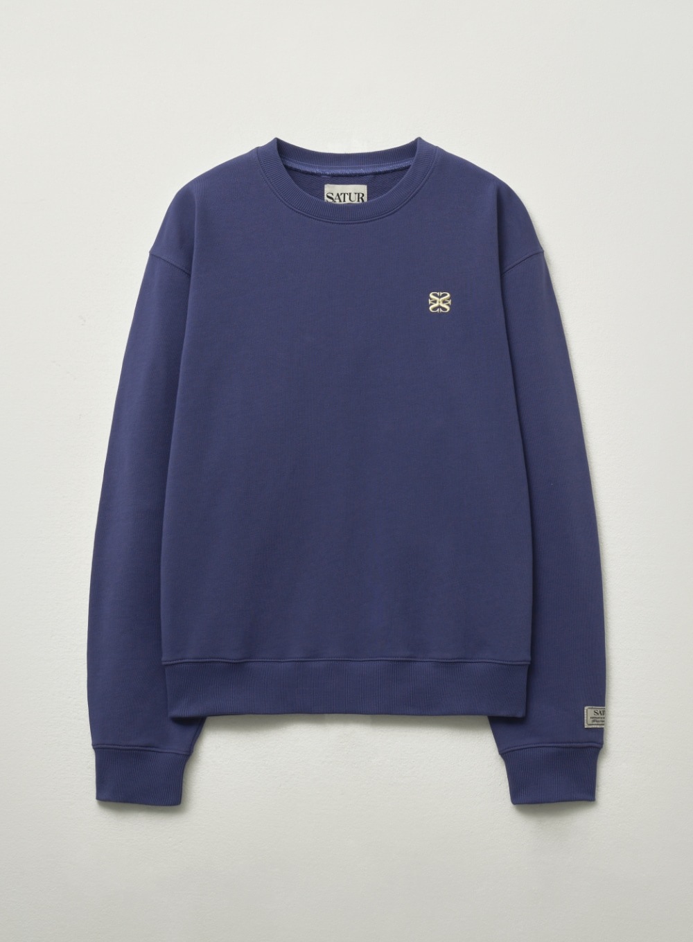 【SATUR】 (W) CLASSIC LOGO BASIC SWEATSHIRT : PURPLE