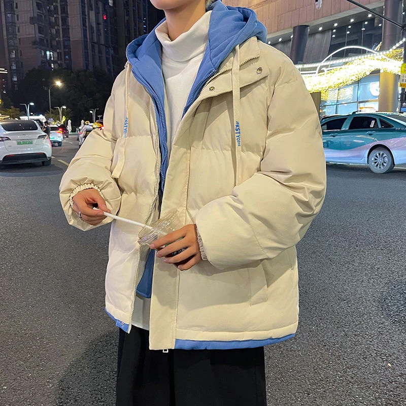 人气新作メンズ 大きいサイズ ダウンジャケット 冬服 ゆったり フード付きアウター おしゃれ ペアルック 中綿コート