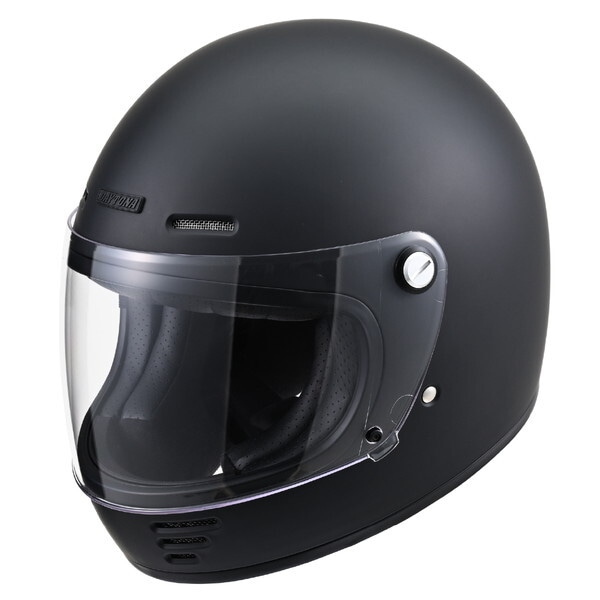 D61123 DN009CLフルフェイスヘルメットMBK/L バイク用 SG規格 高強度ABS クラシック エアベンチレーション / スピーカーホール装備 マットブラック Lサイズ(59-60cm)