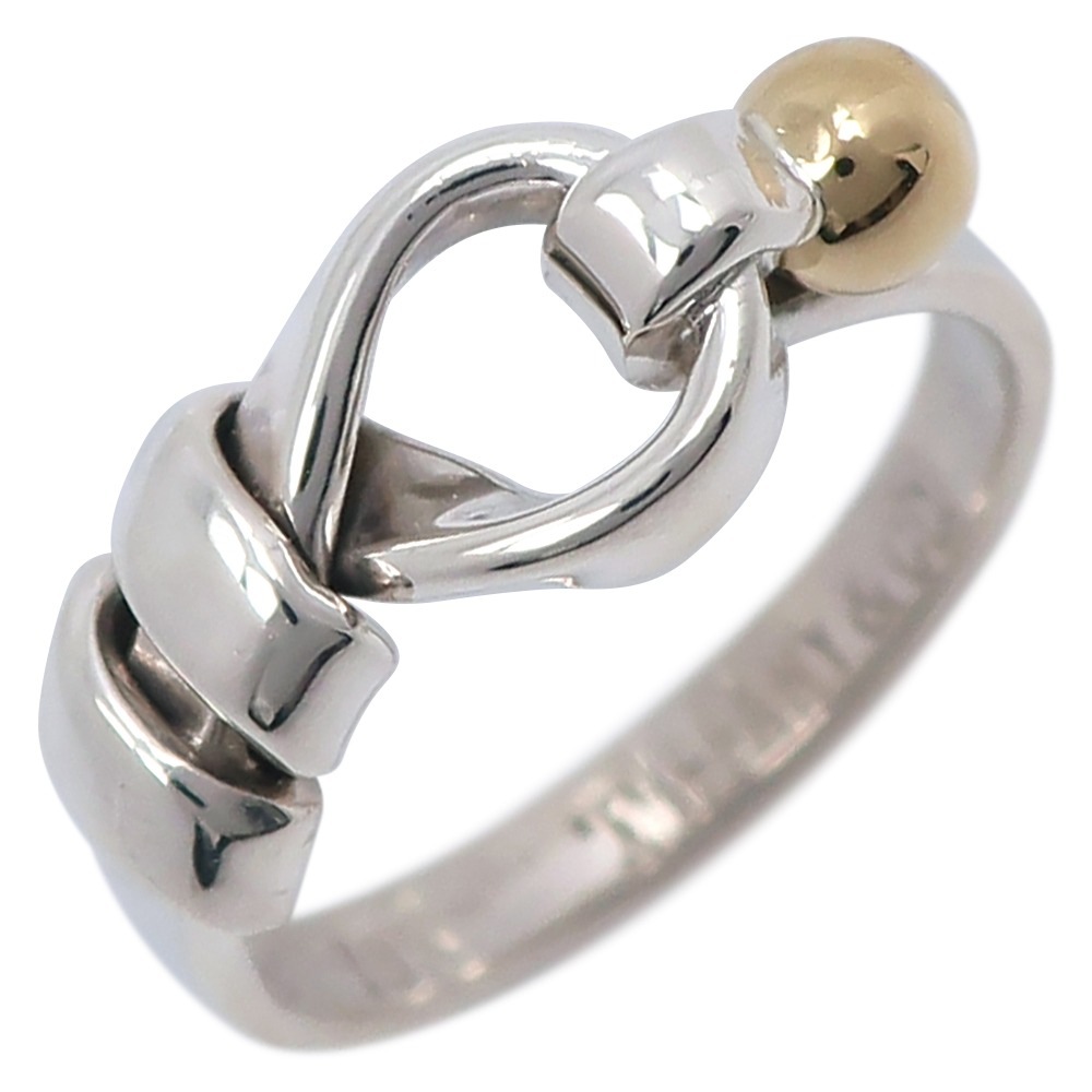 ラブノット リング・指輪 シルバー925 K18イエローゴールド 7号 約2.7g レディース 中古品 A-ランク