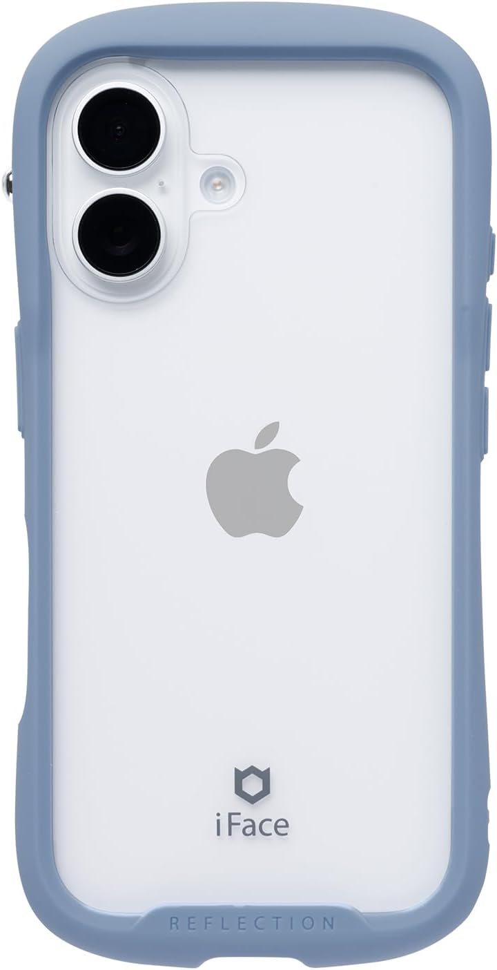 Amazon.co.jp 限定iFace Reflection iPhone 16 ケース クリア 強化ガラス (ペールブルー)エコPKG iphone16 ケース アイフォン16 カバー スマホケー