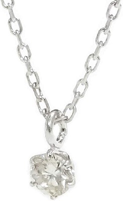 ダイヤモンド ネックレス 一粒 天然ダイヤ 0.1カラット ちっちゃくてゴメンね！誕生石４月