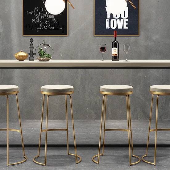 北欧風バーコンチェア高脚チェアファッションなハイスツールゴールドカラーのリラックスダイニングチェア