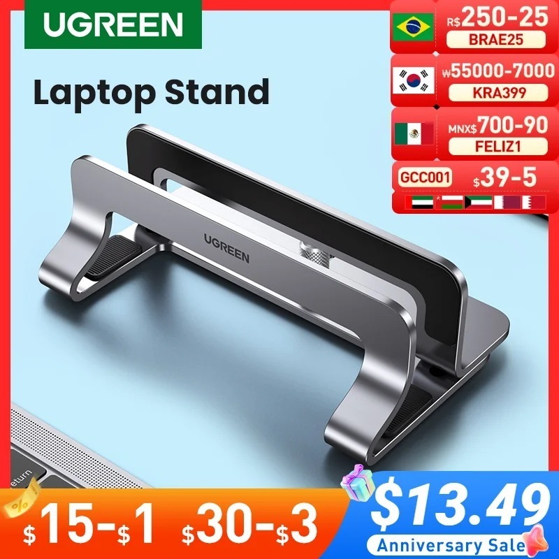 3営業日以内発送 Ugreen-ノートブックスタンド MacBook Pro Air Pro ラップトップ用の垂直アルミニウム製折りたたみ式ノートブックスタンド