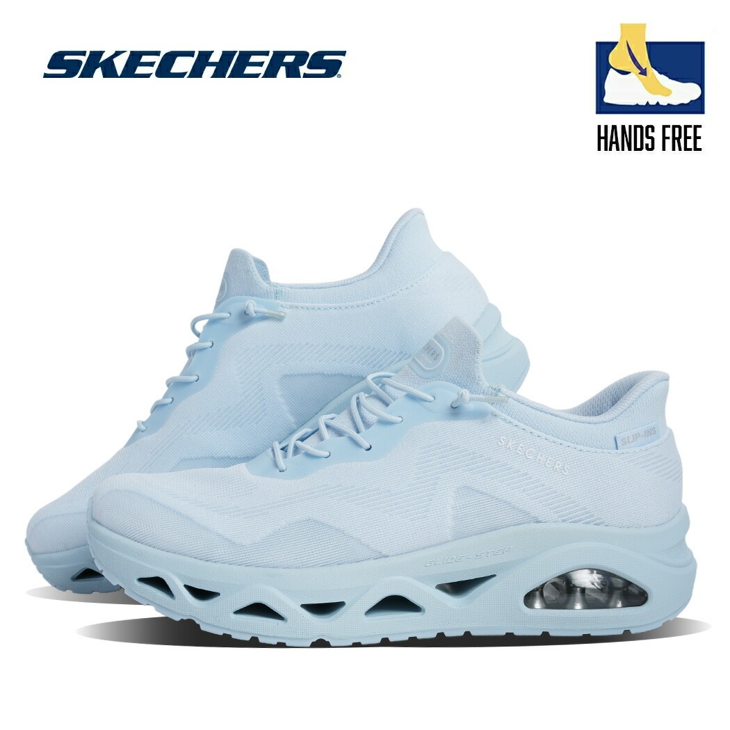 SKECHERS スケッチャーズ ウノ グライドステップ スニーカー UNO GLIDE STEP LIGHT BLUE ( ライトブルー レディース スリップインズ ハンズフリー 履きやすい 脱ぎ履