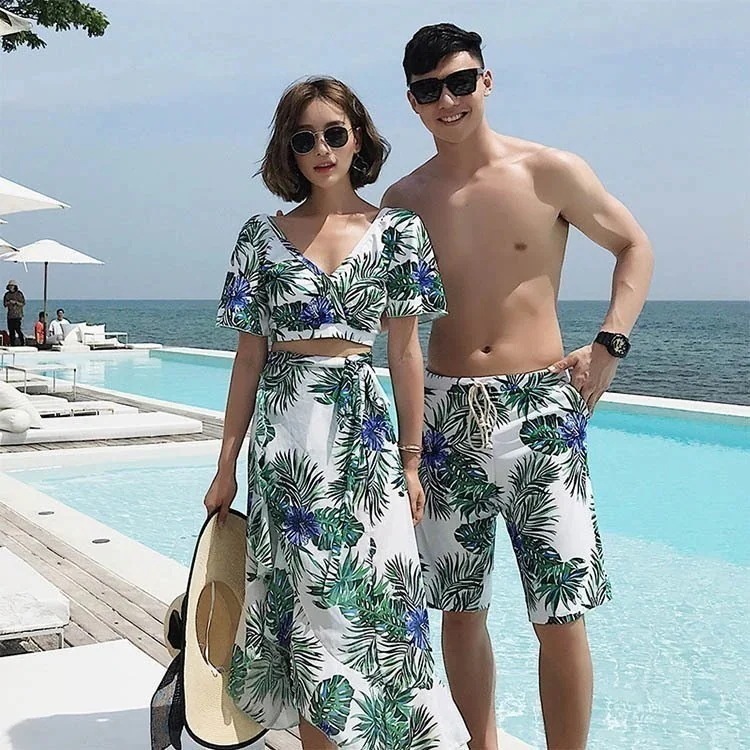 ペアルック水着メンズレディースビキニサーフパンツ海水パンツ海パンビーチパンツハーフパンツハネムーン水