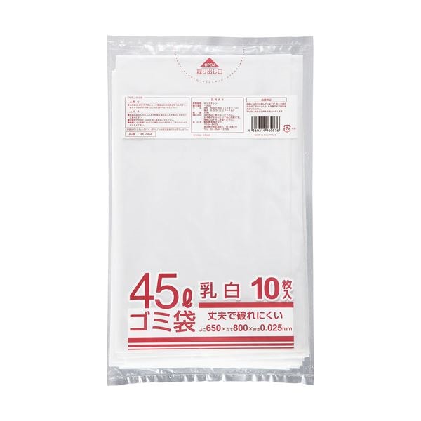 （まとめ） クラフトマン 業務用乳白半透明 メタロセン配合厚手ゴミ袋 45L HK-084 1パック（10枚） 30セット