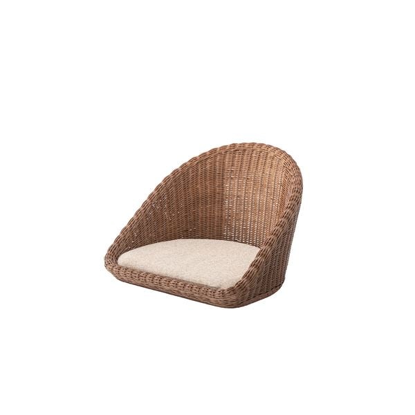 ラタン フロアチェア/椅子 ブラウン 約W53xD49xH38xSH7cm 完成品