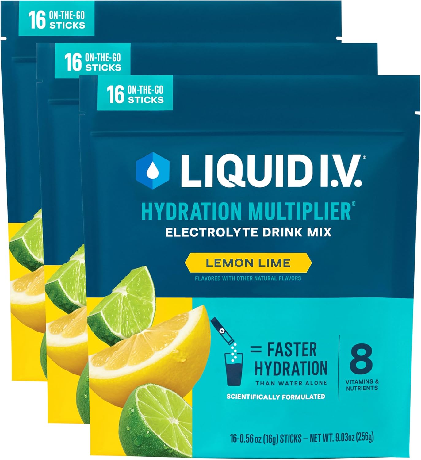 Liquid I.V. Hydration Multiplier, Electrolyte Powder, Easy Open Packets, Supplement Drink Mix (48 Co