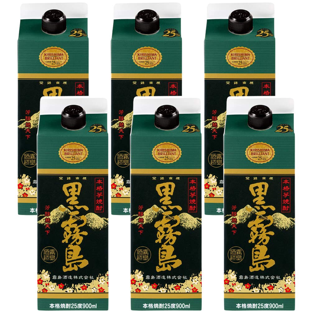 霧島酒造 スリムパック黒霧島 25度 900ml×6本