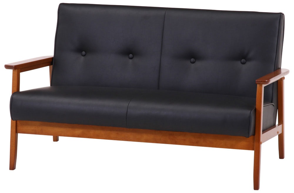 不二貿易 73761 バイキャストPUソファ ミート 2P（ダークブラウン） 73761フジボウエキ