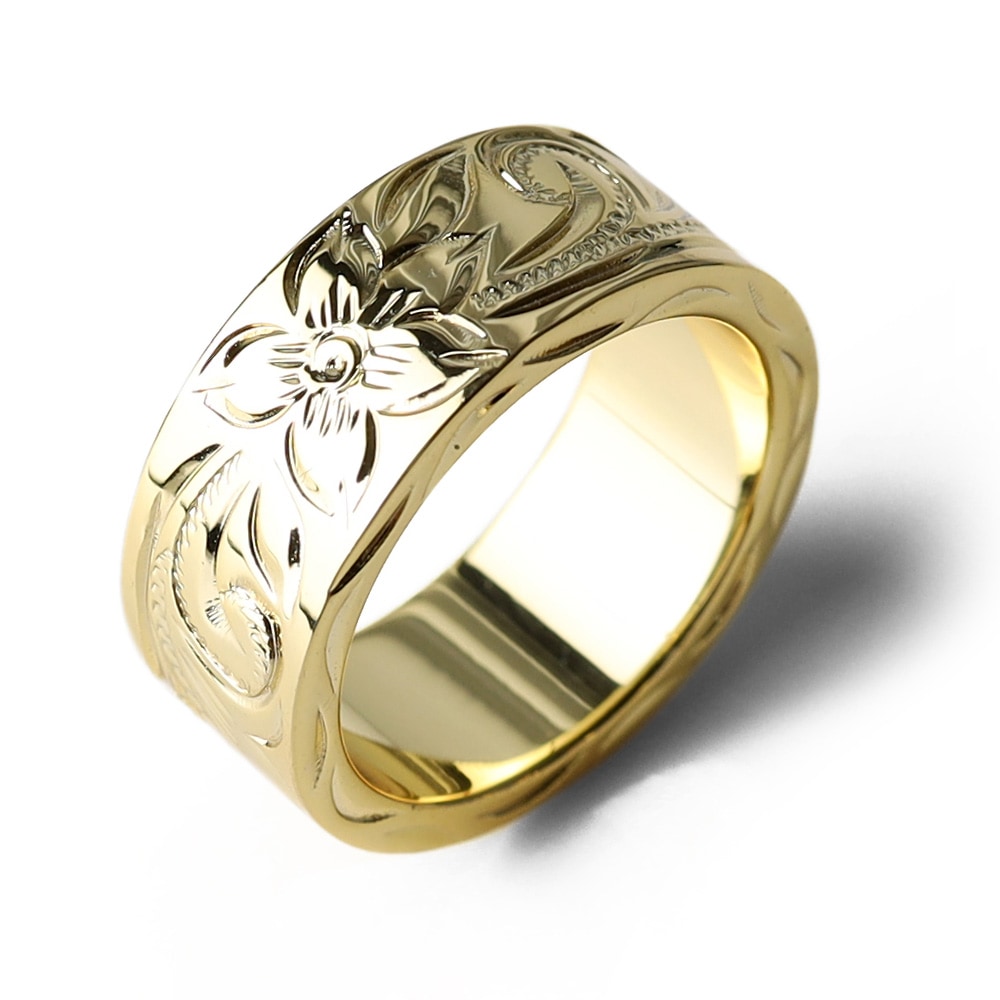 BFF 平打ちリング プルメリア [bffr001-g-8mm]