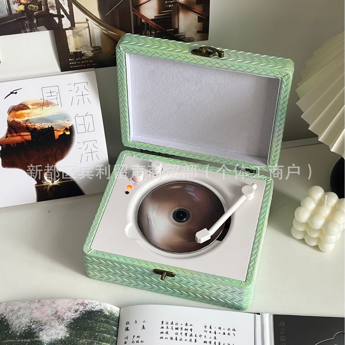 cdプレーヤー 充電式 Cd プレーヤーレトログラデーションカラーディスクアルバムプレーヤークリエイティブ Bluetooth スピーカー