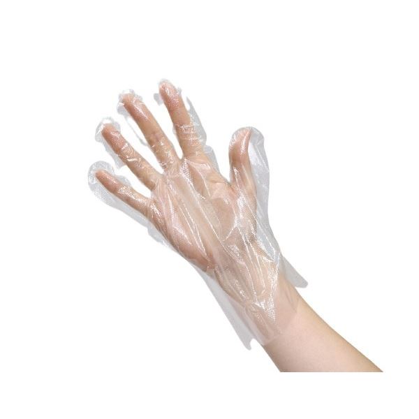 （まとめ）大人用ビニール手袋100枚／箱入 [x10セット]
