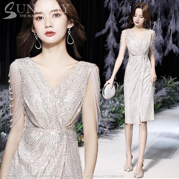 新品パーティードレス ワンピース 花嫁ドレス ウェディングドレス 二次会 演奏会 パーティードレス エレガント 膝丈 司会者 演奏会 挙式 プリンセス-942