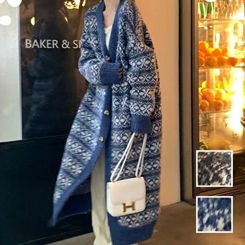 カーディガン 韓国 ファッション レディース 秋 冬 カジュアル お取り寄せ PTXN929 オルチャン コーデ シンプル 定番 セレカジ 20代 30代 40代 2024 ノルディック柄 ロングカ 5,686円