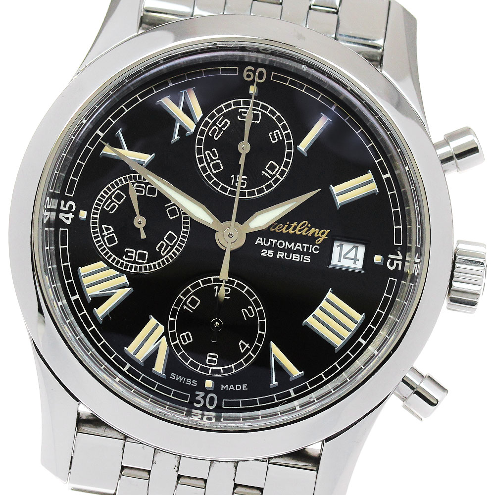 ブライトリング BREITLING A13024.1 プレミエ デイト クロノグラフ 自動巻き メンズ 保証書付き_861963【中古】