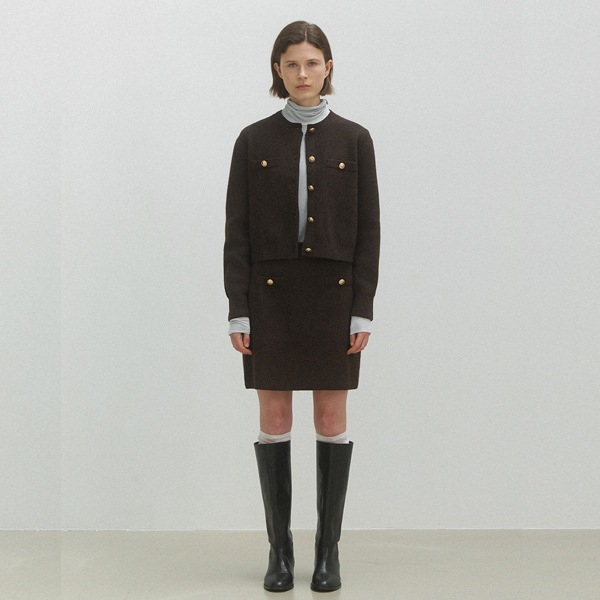 (CD-2133)CHLOEE WOOL SET-UP KNIT CARDIGAN 6,889円