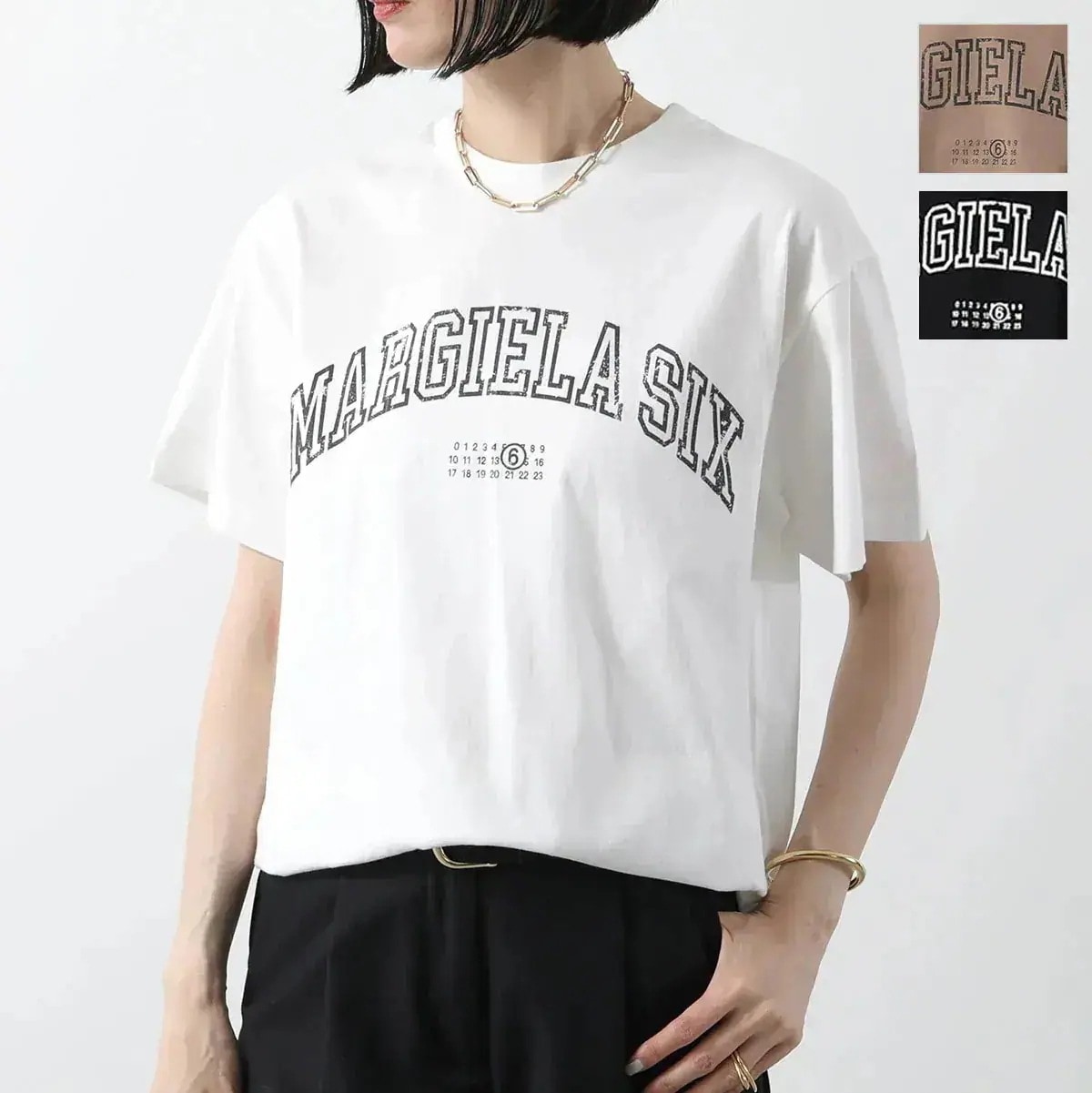 MM6 エムエムシックス メゾンマルジェラ Tシャツ SH0GC0046 S24312 レディース バーシティプリント 半袖 カットソー クルーネック カラー3