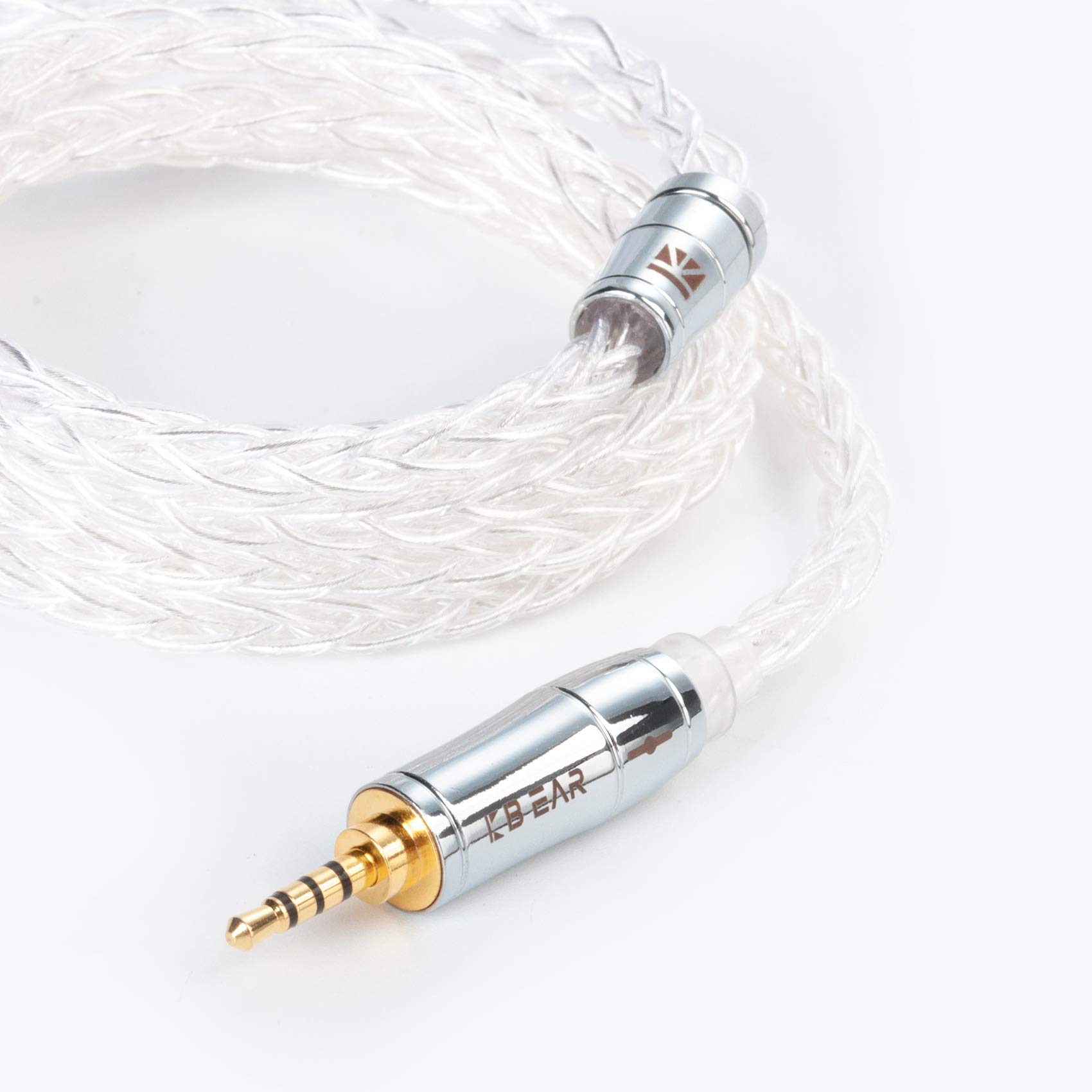 Yinyoo イヤフォン ケーブル 2pin 2.5mm KBEAR KBX4913 純銀 8芯 イヤホン リケーブル 4極 99.99%の純銀 バランス ヘッドフォン 交換用ケーブル hi-fiオー