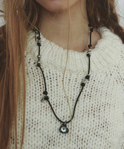 NFF totem leather necklace black トーテムレザーネックレス ブラック 韓国アクセサリー 正規品 ネックレス