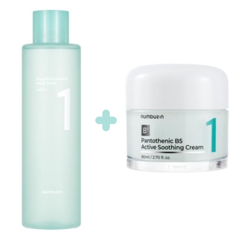 【1番 2種 セット】1番 薬草たっぷり93％鎮静トナー 300ml + 塗るパントテン酸スージングクリーム 80ml 4,565円