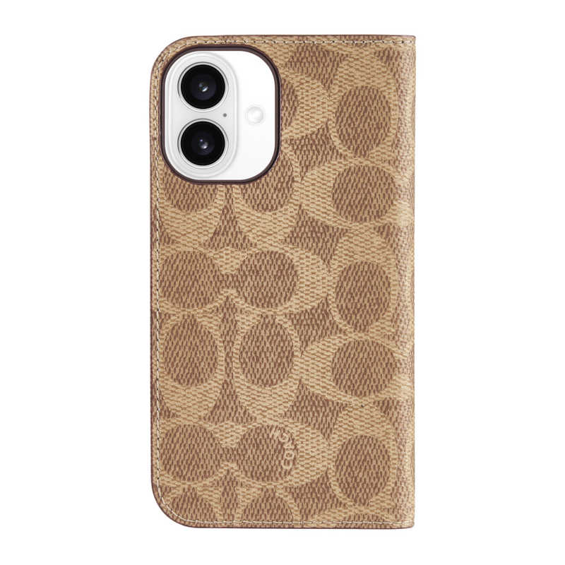 COACH　iPhone 16 Coach Folio Case - Signature Tan w/ Recycled　CH054142