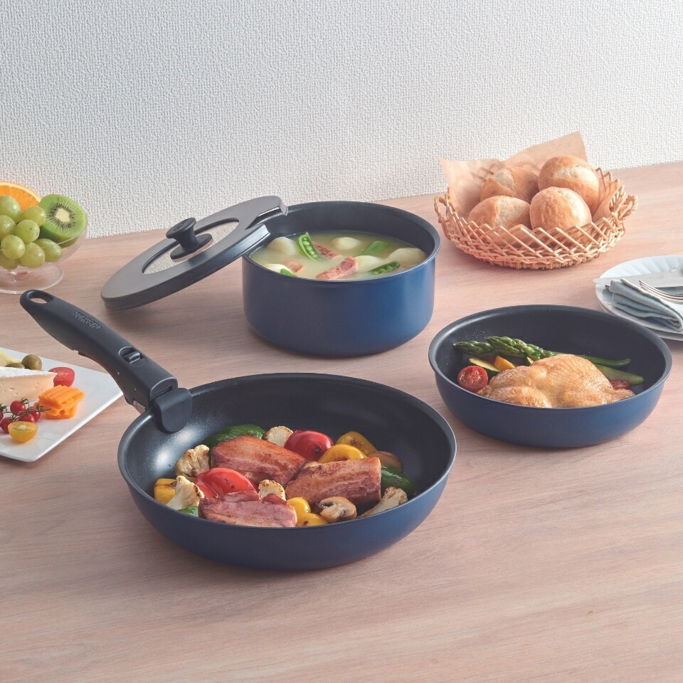 ガス火専用 フライパン セット 5点 深型 KSC-5A オープン OK 20cm 26cm 鍋専用 蓋