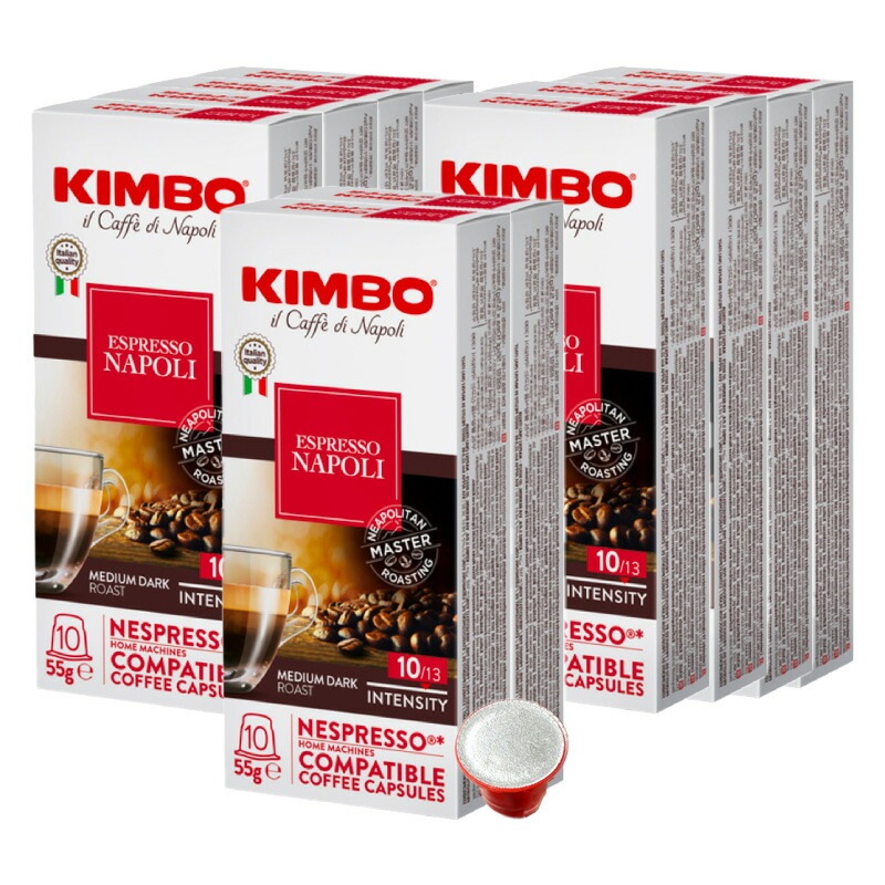 年末のプロモーション大特価！ キンボ KIMBO イタリア産 ナポリ10箱（100カプセル カプセルコーヒー 互換 ネスプレッソ インスタントコーヒー  - flaviogimenis.com.br