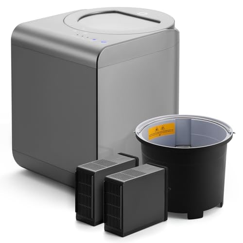 Airthereal 生ごみ処理機Revive 電動キッチンコンポスター ビジュアルカバー付き容量 2.5LSHARKSDEN トライブレード付き食品廃棄物やスクラップを植物用の乾燥堆肥肥料